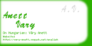 anett vary business card